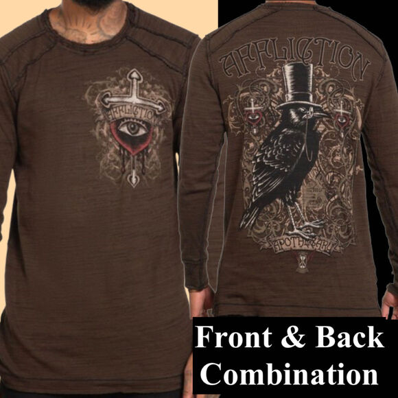 Affliction Highway Drifters Long Sleeves Reversible Thermal Size XL - Picture 5 of 11